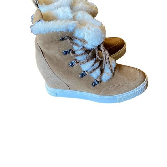 Steve Madden Lift Suede Wedge Ankle Boot 8.5 - Picture 2 of 6